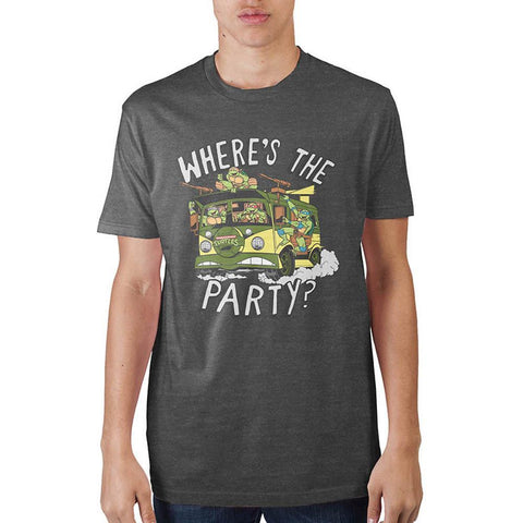 Teenage Mutant Ninja Turtles Where's The Party? Charcoal T-ShirtNick 90's - MERCHMILLA, Official nerd Merch lives here