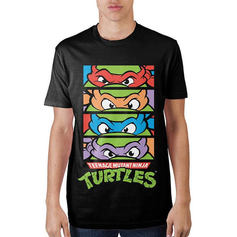 Teenage Mutant Ninja Turtles 4 Panel Black T-ShirtNick 90's - MERCHMILLA, Official nerd Merch lives here