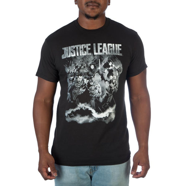 Justice League Black and White Photo T-Shirt