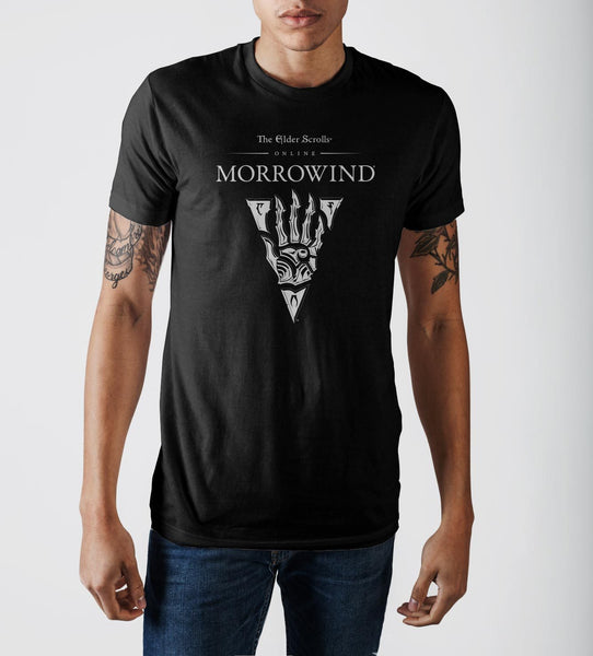 The Elder Scrolls III Morrowind Emblem Black Graphic Print T-shirt