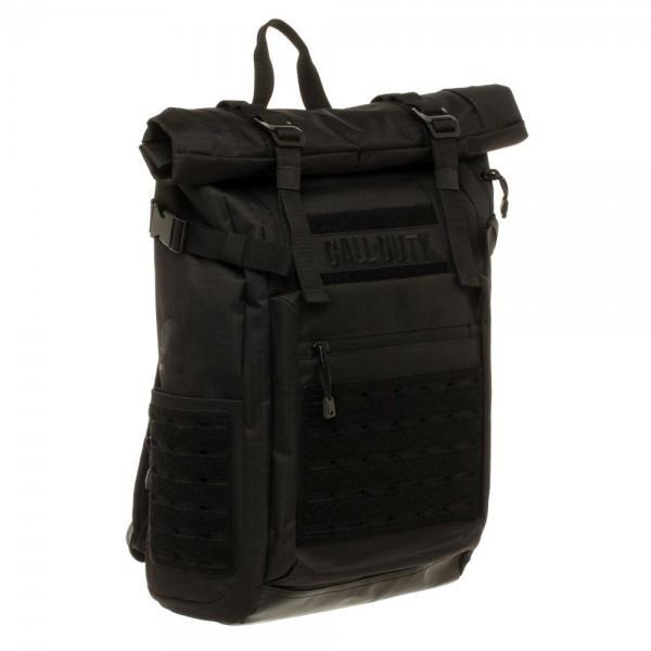 Call of Duty Black Military Roll Top Backpack with Laser Cuts